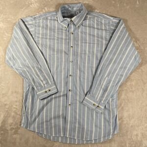 L.L. Bean Shirt Mens Large Blue White Stripes